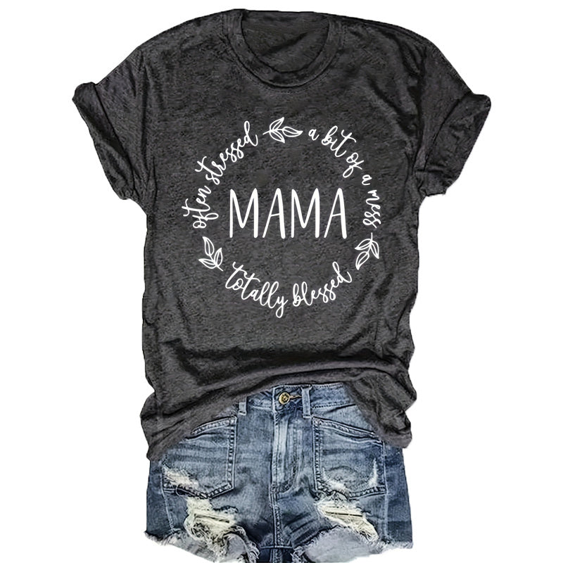 Women's 'MAMA' Print Cotton T-Shirt